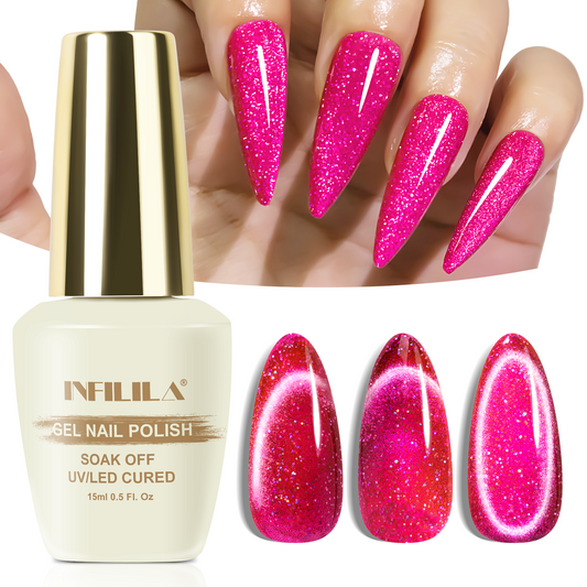 Hot Pink Cat Eye Gel Polish (15ML)
