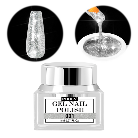 Silver Glitter Gel Nail Polish 8ml
