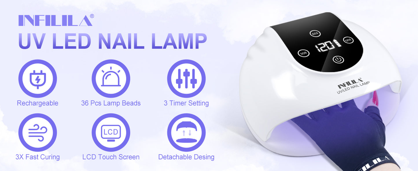 268W Fast Curing Wireless UV Nail Lamp for Gel Nails