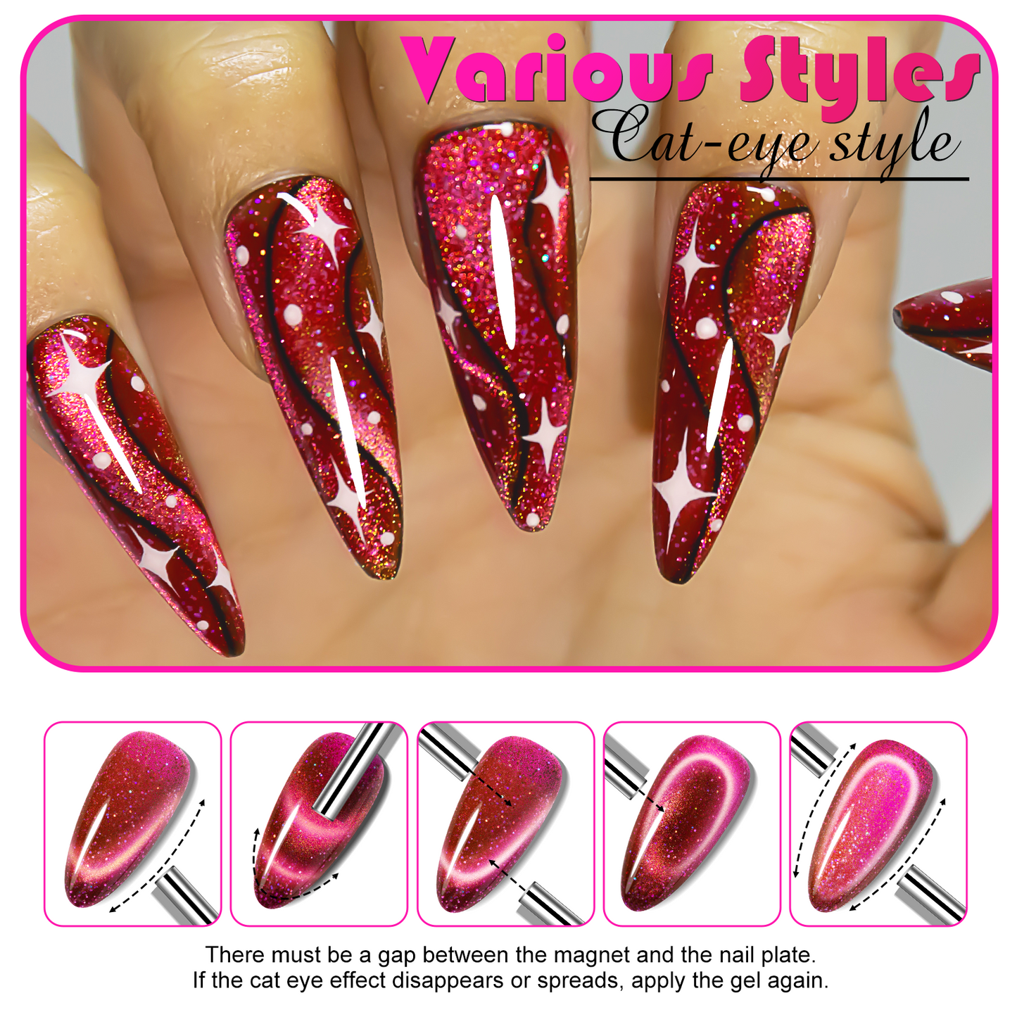 Pink Cat Eye Gel Polish (15ML)