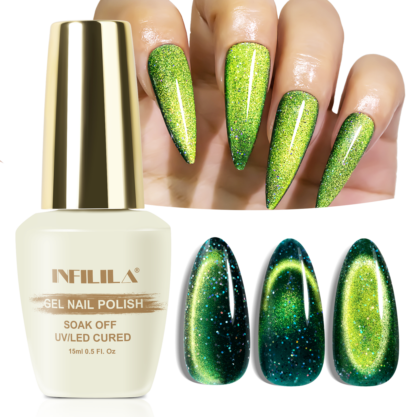 Green Cat Eye Gel Polish (15ML)