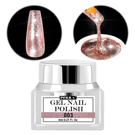 Rose Gold Glitter Gel Nail Polish 8ml