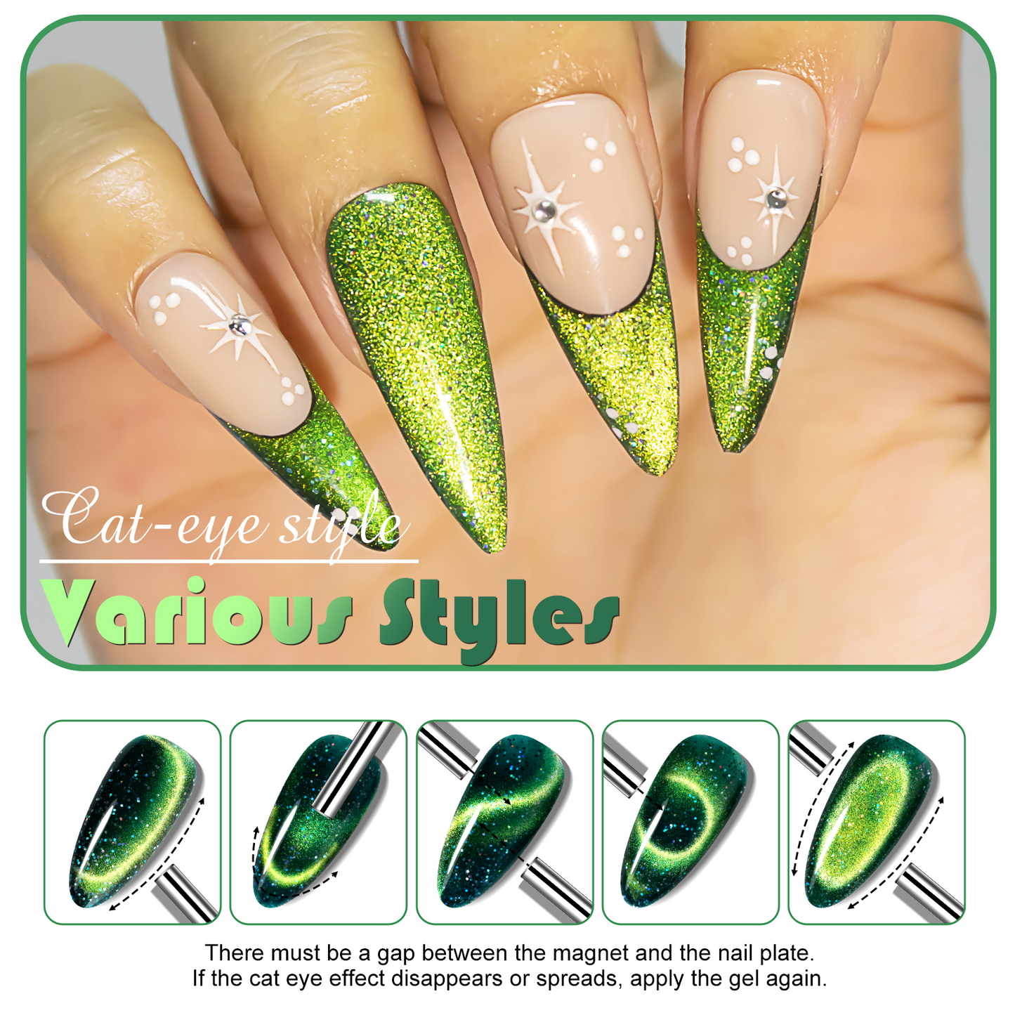 Green Cat Eye Gel Polish (15ML)