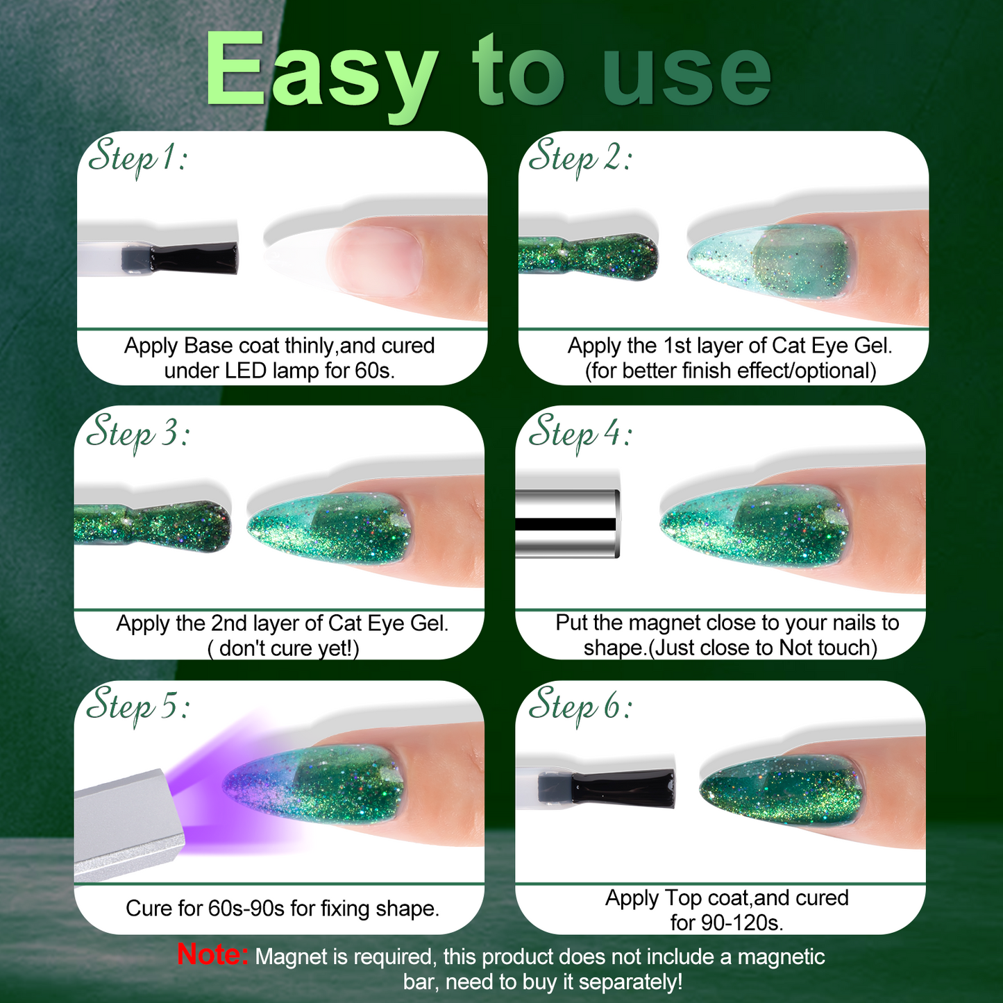 Green Cat Eye Gel Polish (15ML)