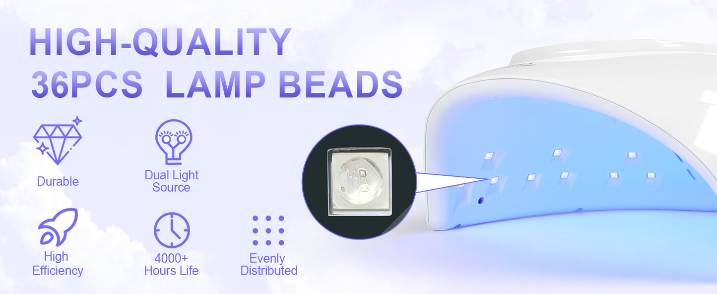 268W Fast Curing Wireless UV Nail Lamp for Gel Nails