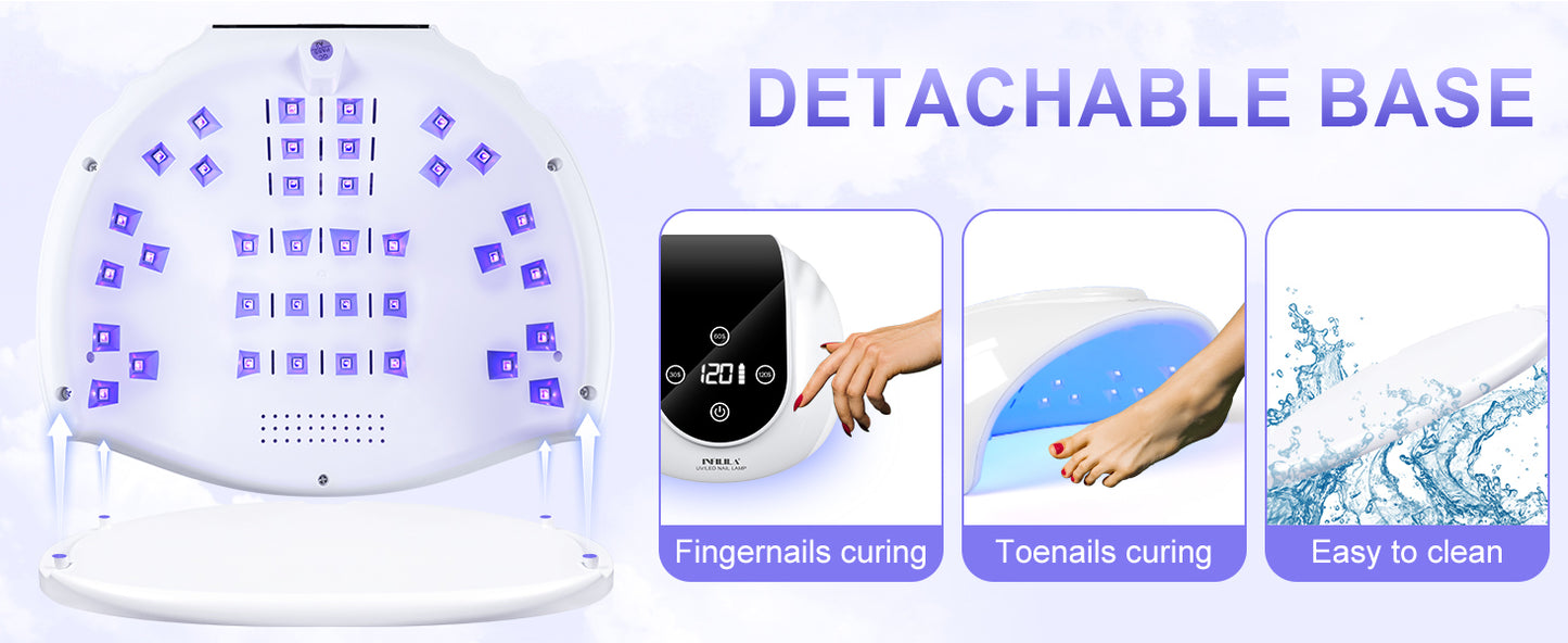 268W Fast Curing Wireless UV Nail Lamp for Gel Nails