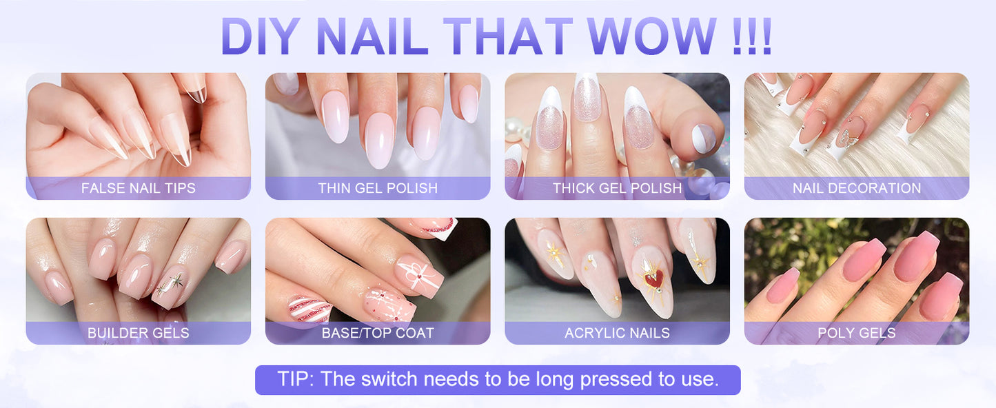 268W Fast Curing Wireless UV Nail Lamp for Gel Nails