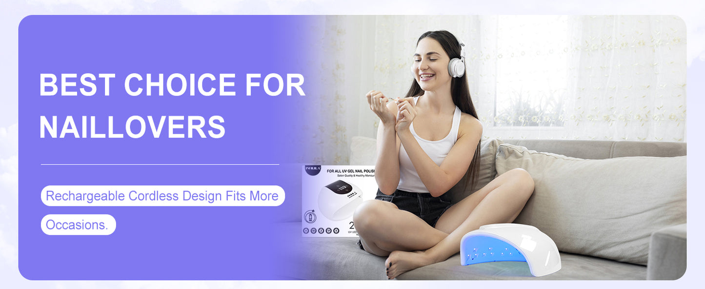 268W Fast Curing Wireless UV Nail Lamp for Gel Nails