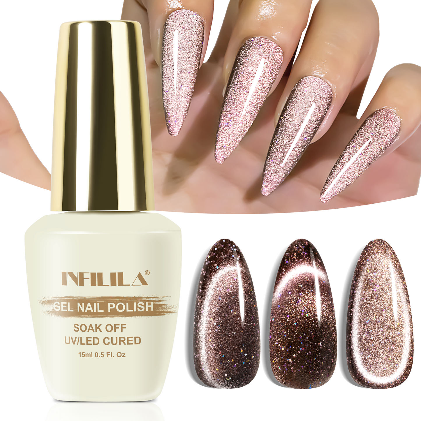 Gold Cat Eye Gel Polish (15ML)