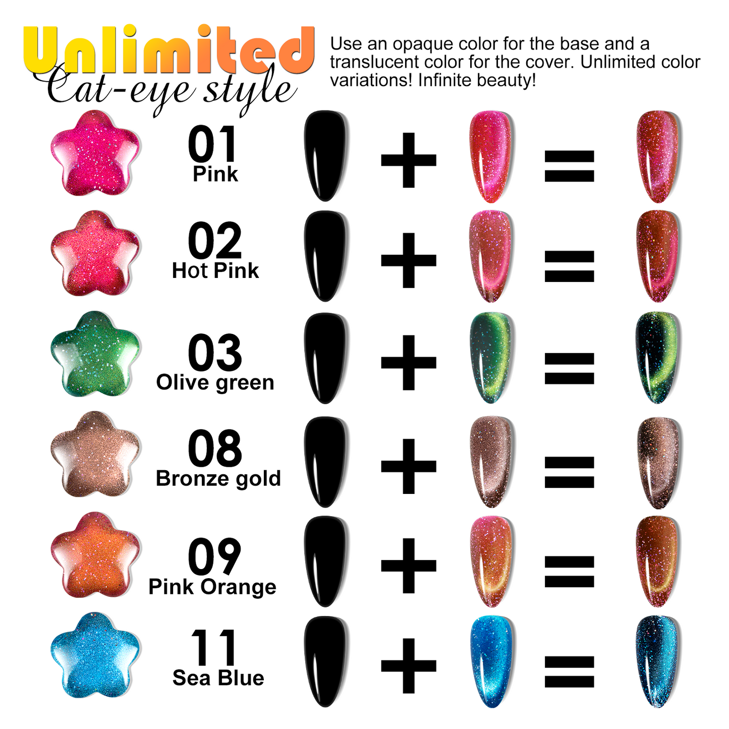 Pink Orange Cat Eye Gel Polish (15ML)