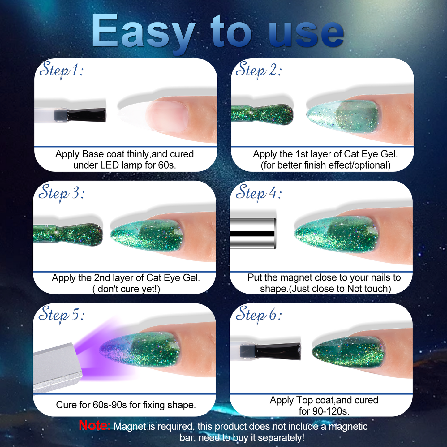 Blue Cat Eye Gel Polish (15ML)