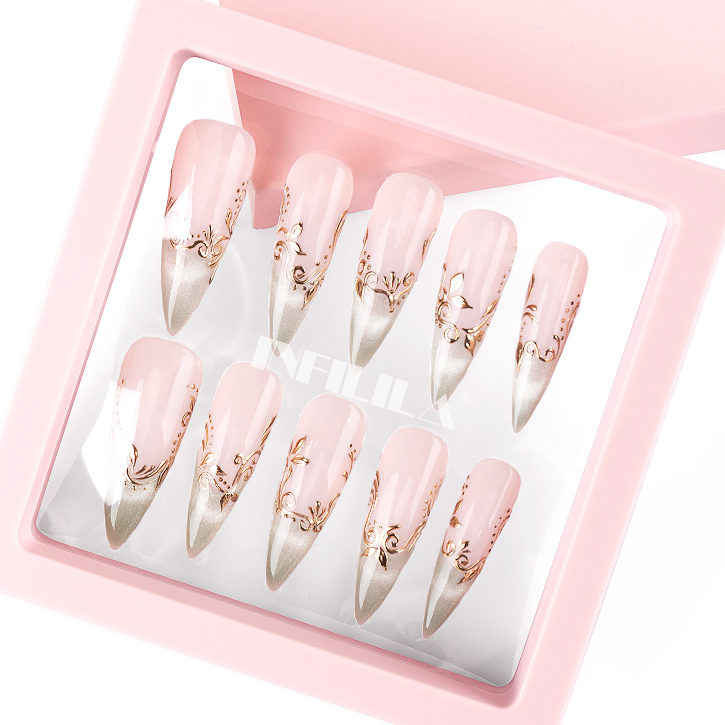 Moss Muse | 3D Dewdrop Veil Press On Nails with Gift Box