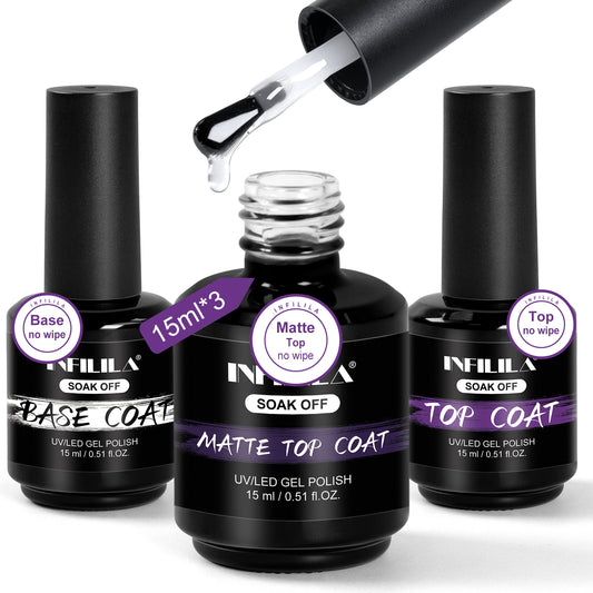 Gel Base and Top Coat Set 15ml 3pcs