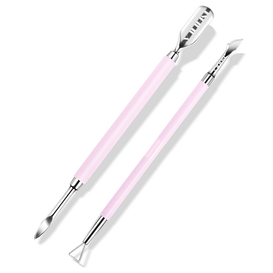 Cuticle Pusher and Cuticle Cutter 2Pcs Pink Cuticle Pusher Tool