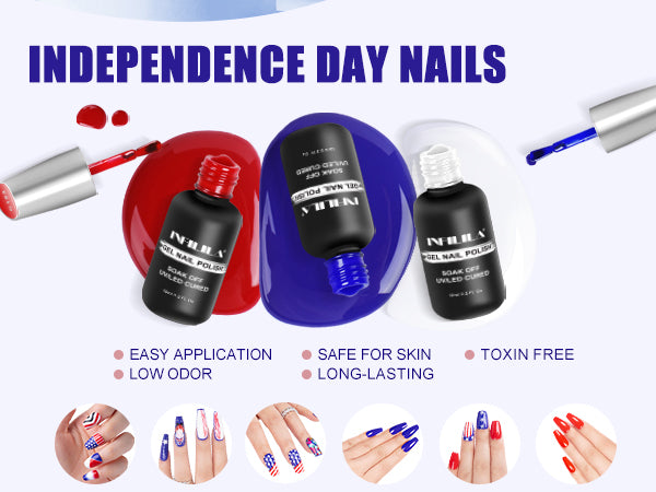 4th of July Gel Nail Polish Set 10ml