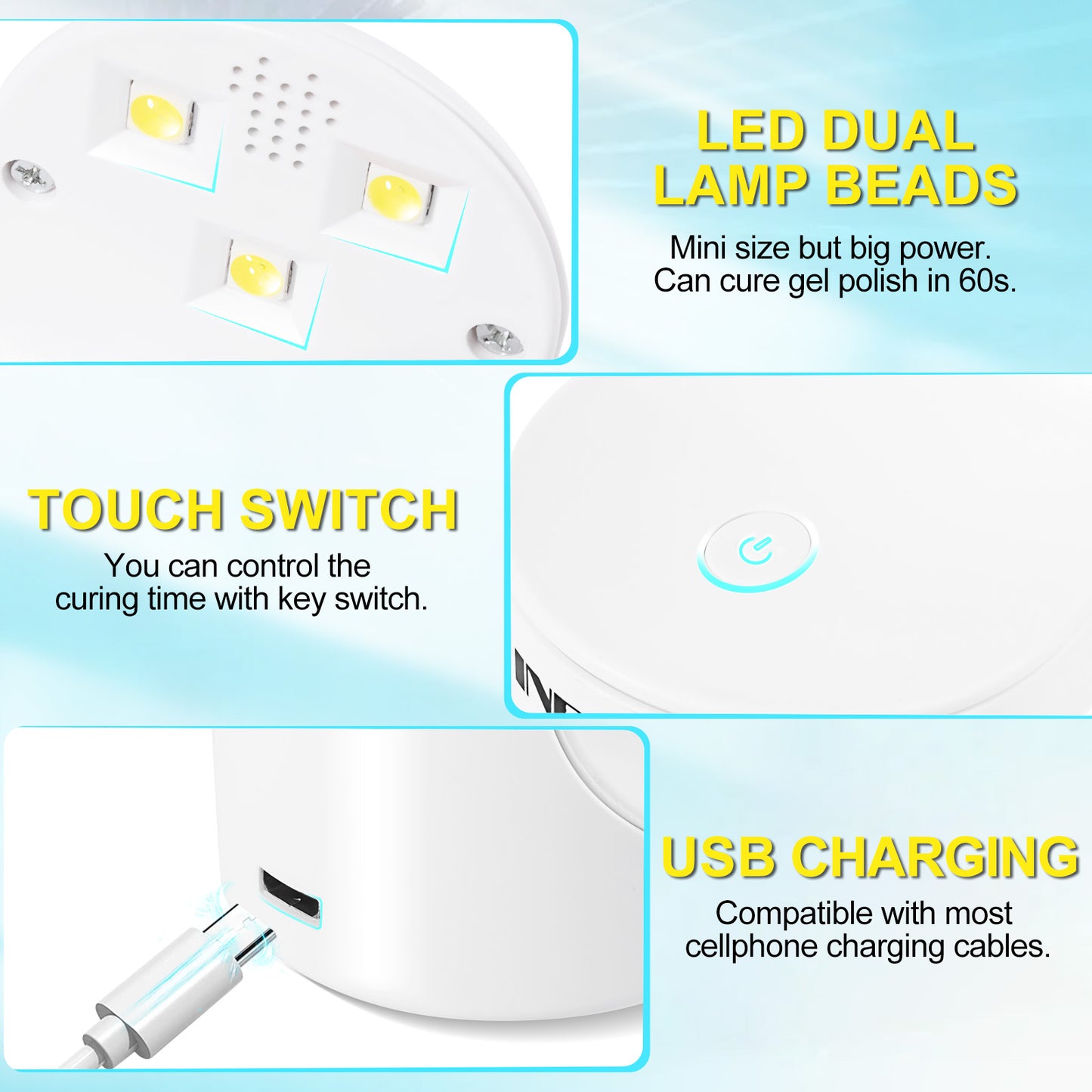 16W Fast Mini UV Light Nail Lamp for Gel Nails