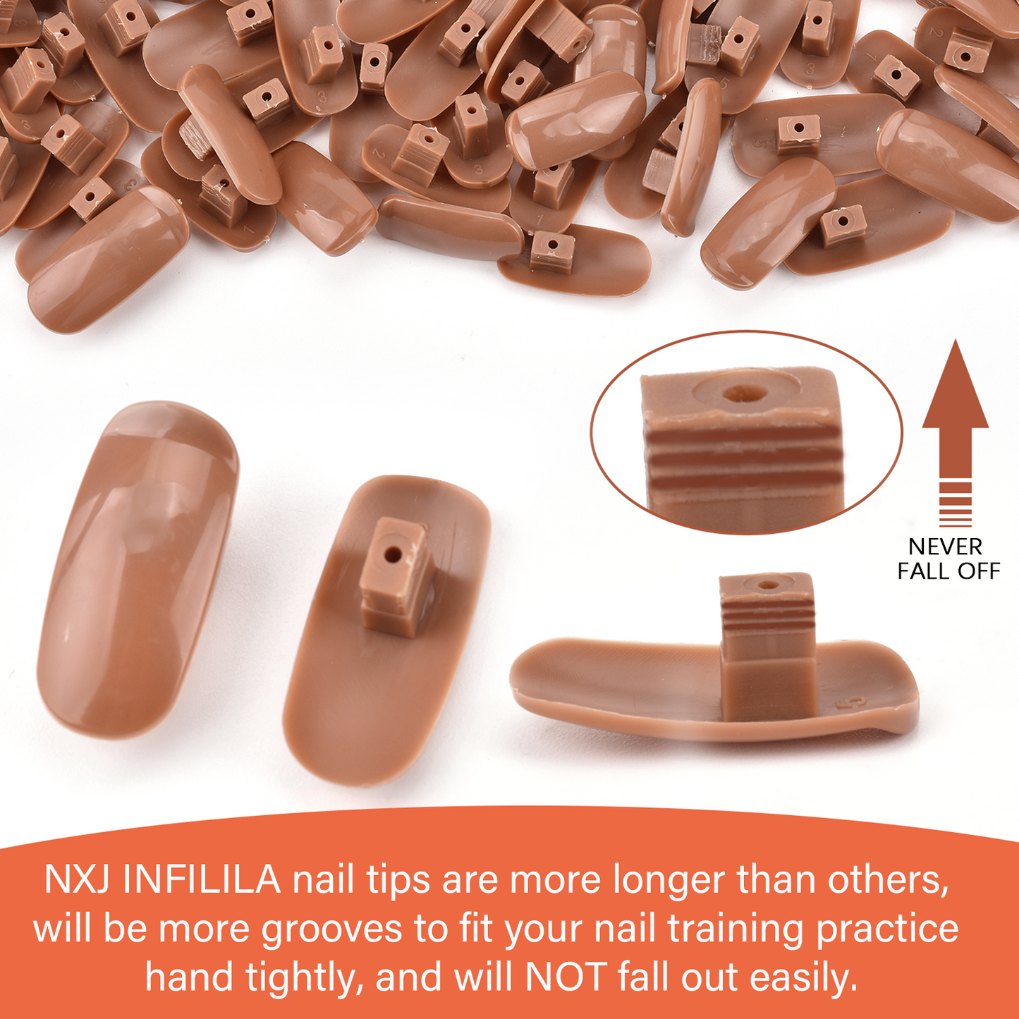 Flexible Nail Practice Hand Kits with 200 PCS Nail Tips