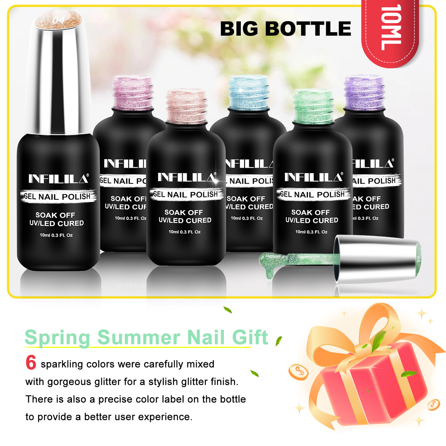 Reflective Glitter Gel Polish 10ml