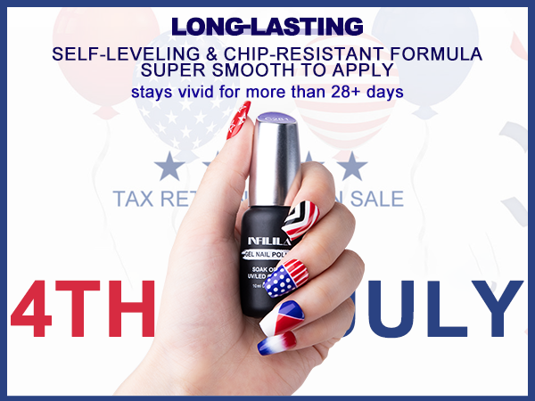 4th of July Gel Nail Polish Set 10ml