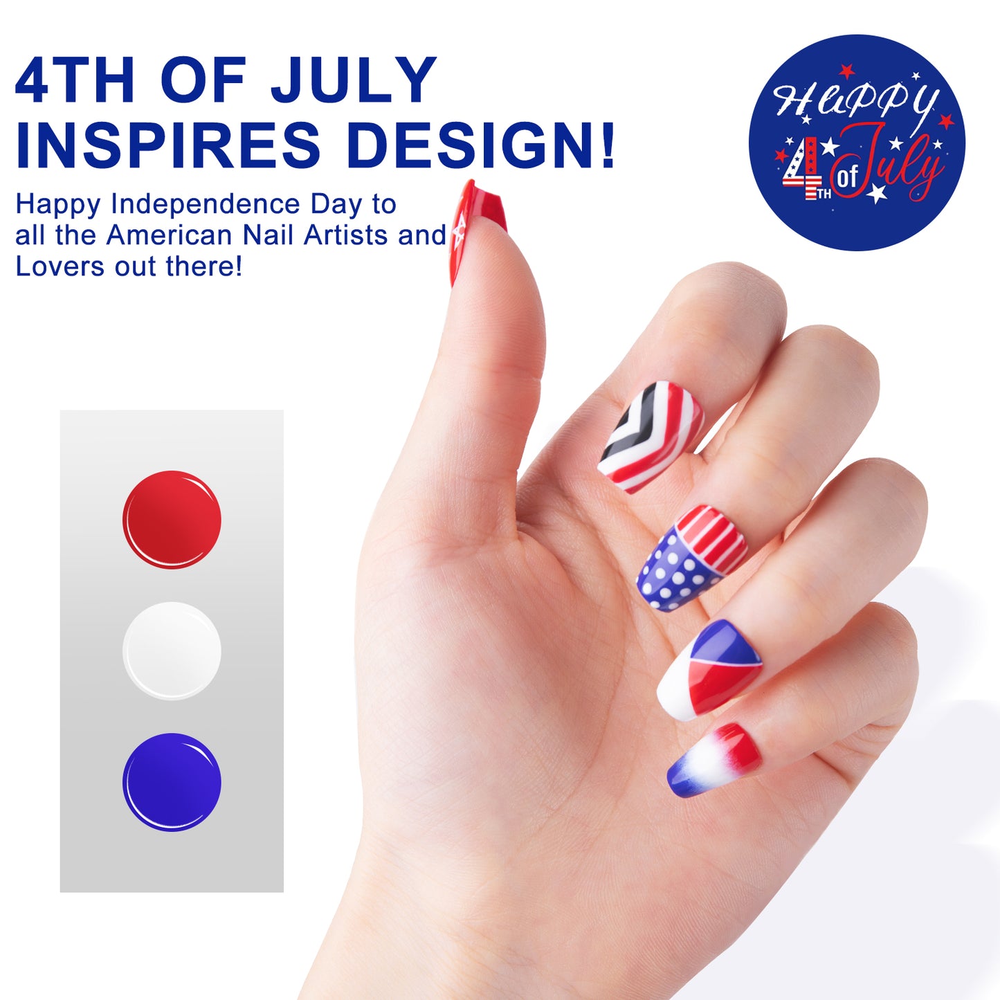4th of July Gel Nail Polish Set 10ml