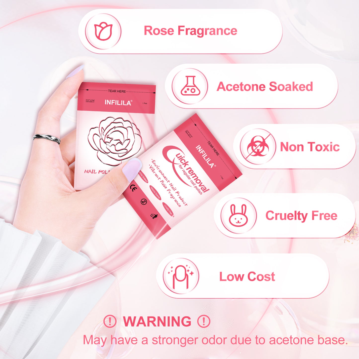 50 PCS Nail Polish Remover Pads