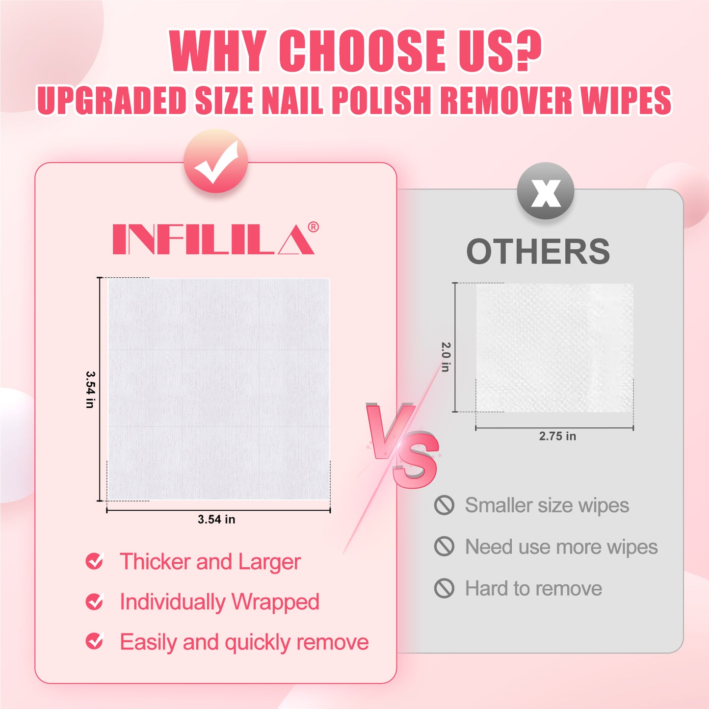 50 PCS Nail Polish Remover Pads