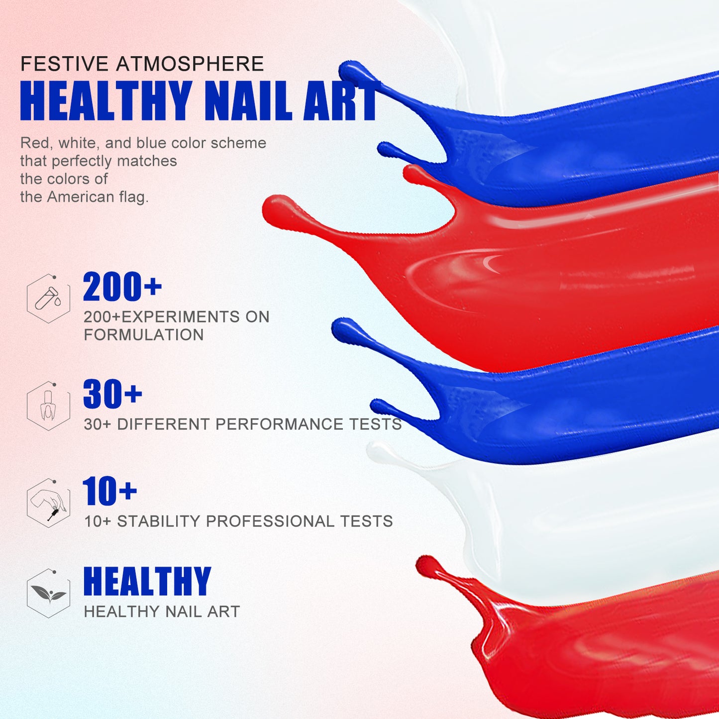 4th of July Gel Nail Polish Set 10ml