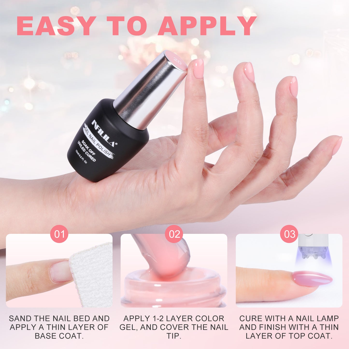 Pale Pink Gel Nail Polish 15ml