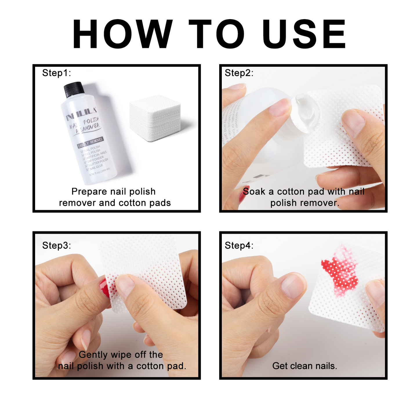 Non Acetone Nail Polish Remover Non-Toxic Fingernail Polish Remover
