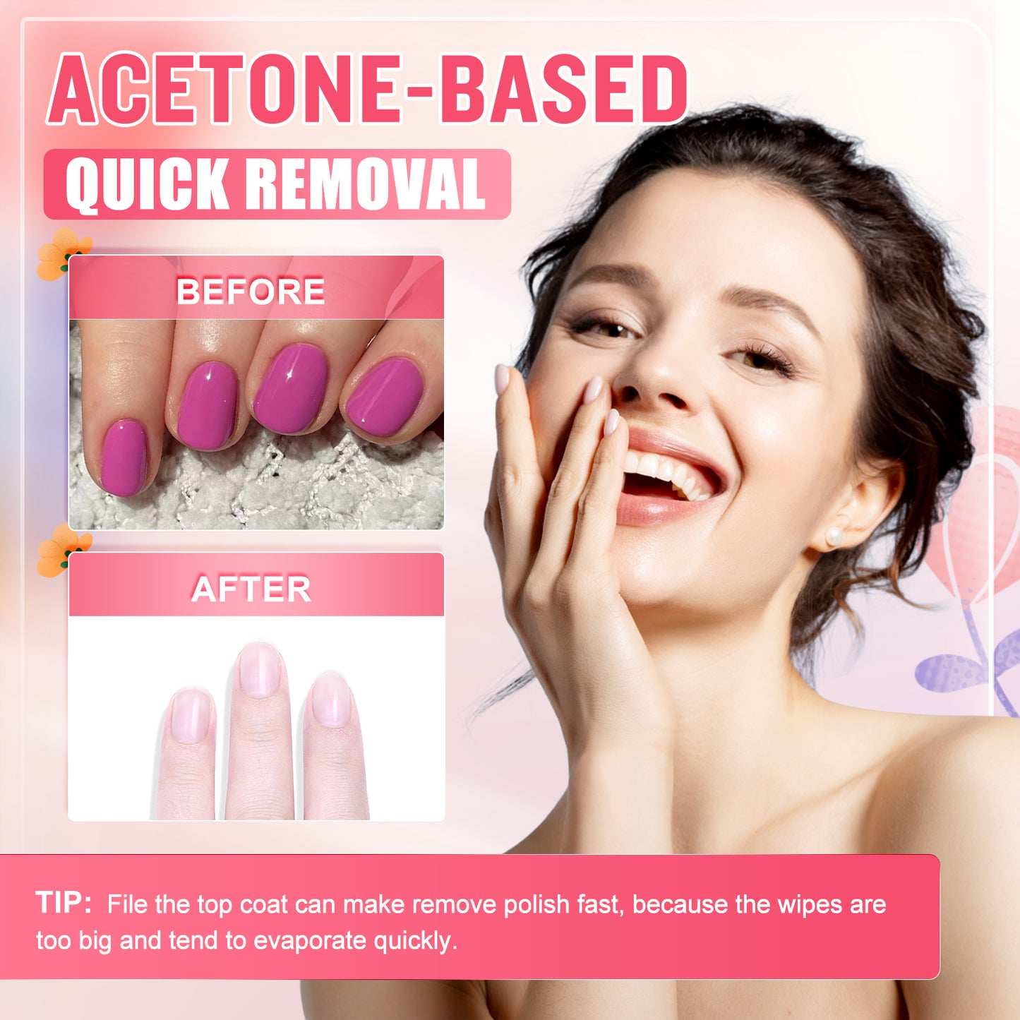 50 PCS Nail Polish Remover Pads