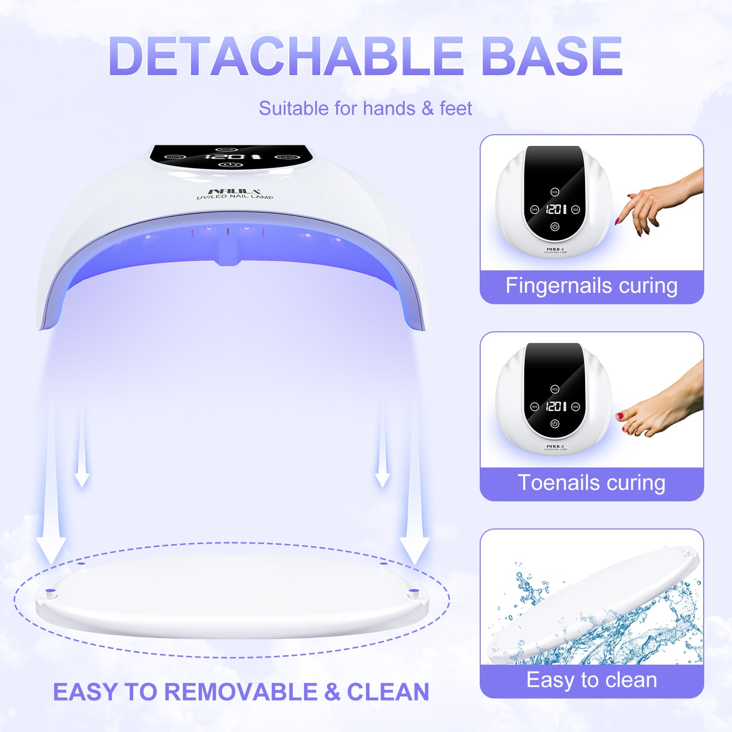 268W Fast Curing Wireless UV Nail Lamp for Gel Nails