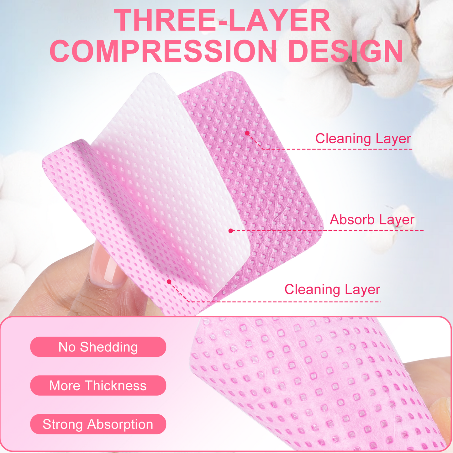 Lint Free Nail Wipes 400PCS Nail Supplies Dry Nail Wipes for Nail Polish Remover