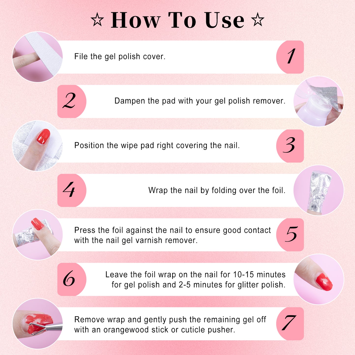 300PCS Foil Nail Wraps Gel Nail Polish Remover Foil Wraps for Nails