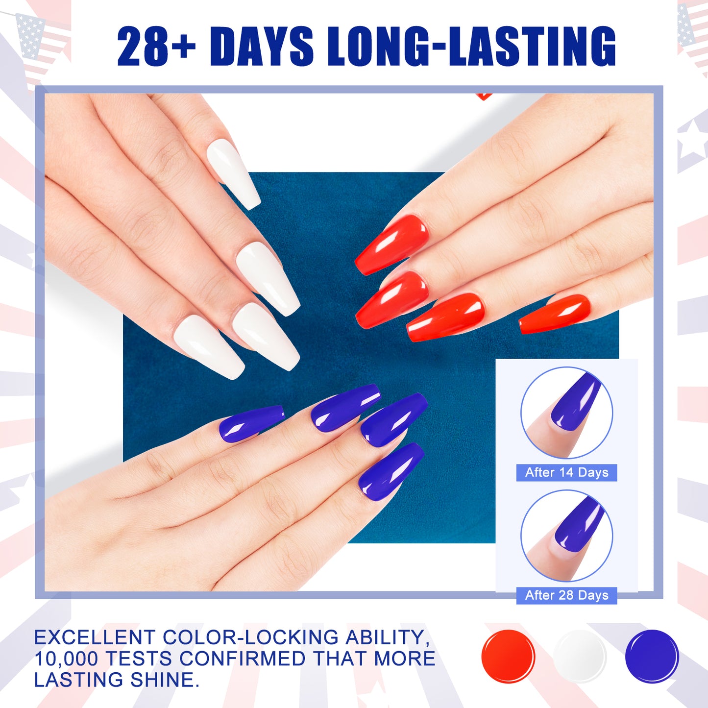 4th of July Gel Nail Polish Set 10ml
