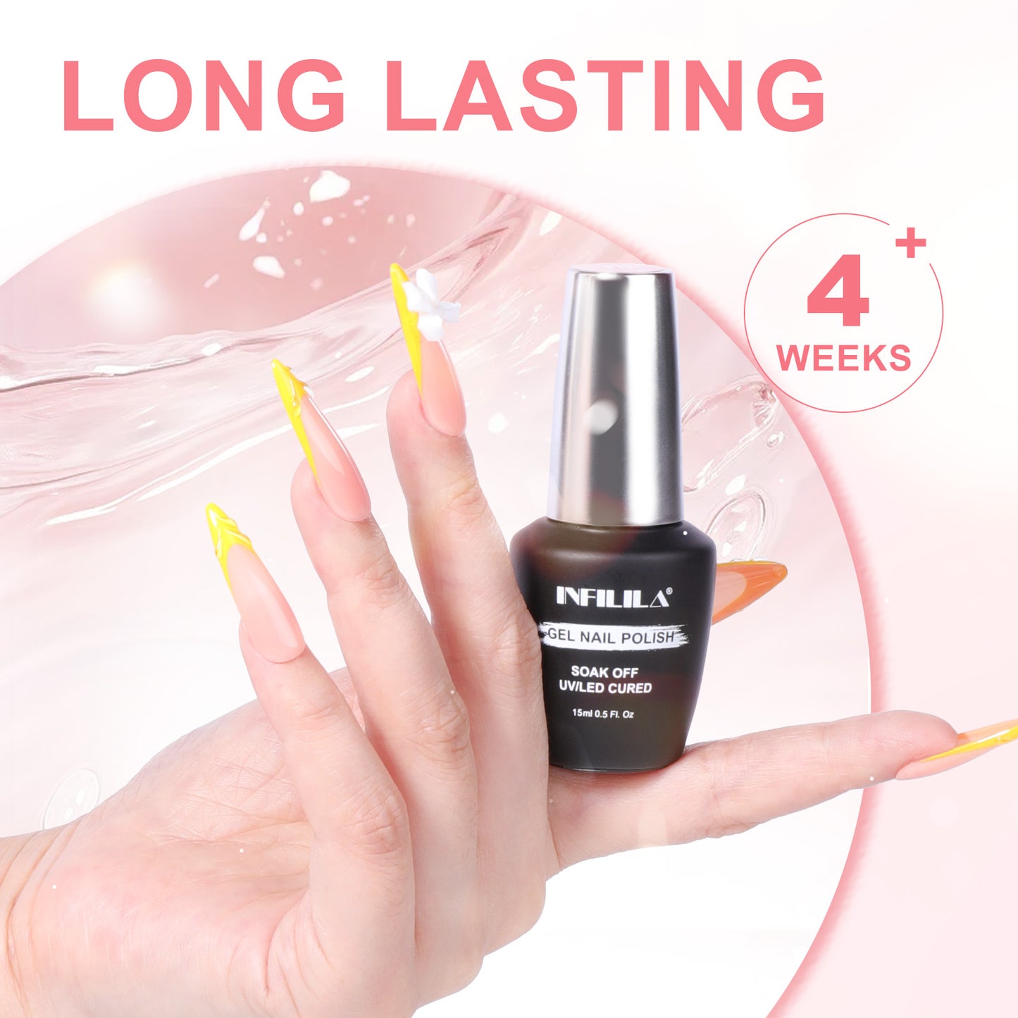 Orange Pink Gel Nail Polish 15ml