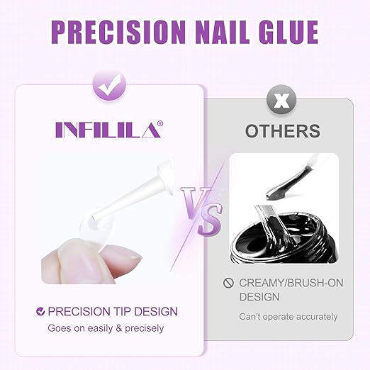 10Pcs Nail Glue, Nail Glue for Nail Tips Acrylic Nails Presser Nails