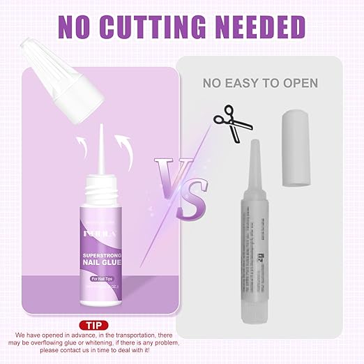 10Pcs Nail Glue, Nail Glue for Nail Tips Acrylic Nails Presser Nails