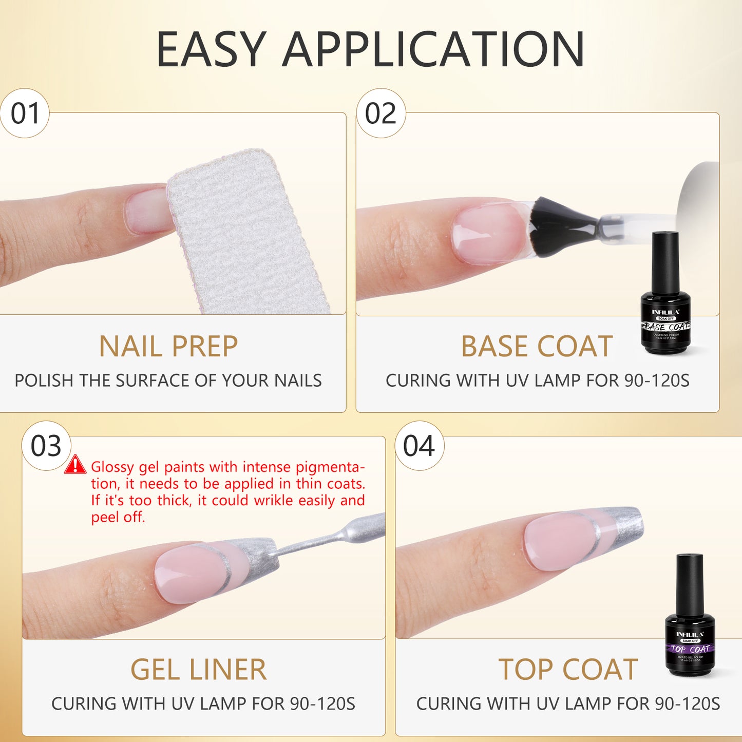 Sliver & Gold Gel Liner Nail Polish