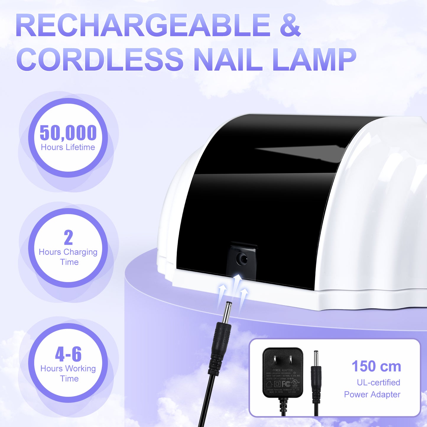 268W Fast Curing Wireless UV Nail Lamp for Gel Nails