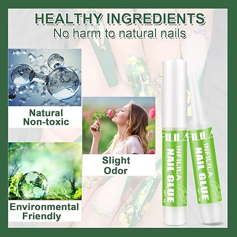 Nail Glue for Acrylic Nails, Super Strong Nail Glue for Press On Nails