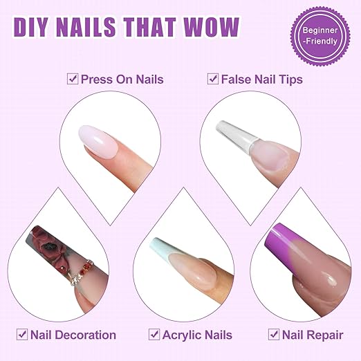 10Pcs Nail Glue, Nail Glue for Nail Tips Acrylic Nails Presser Nails