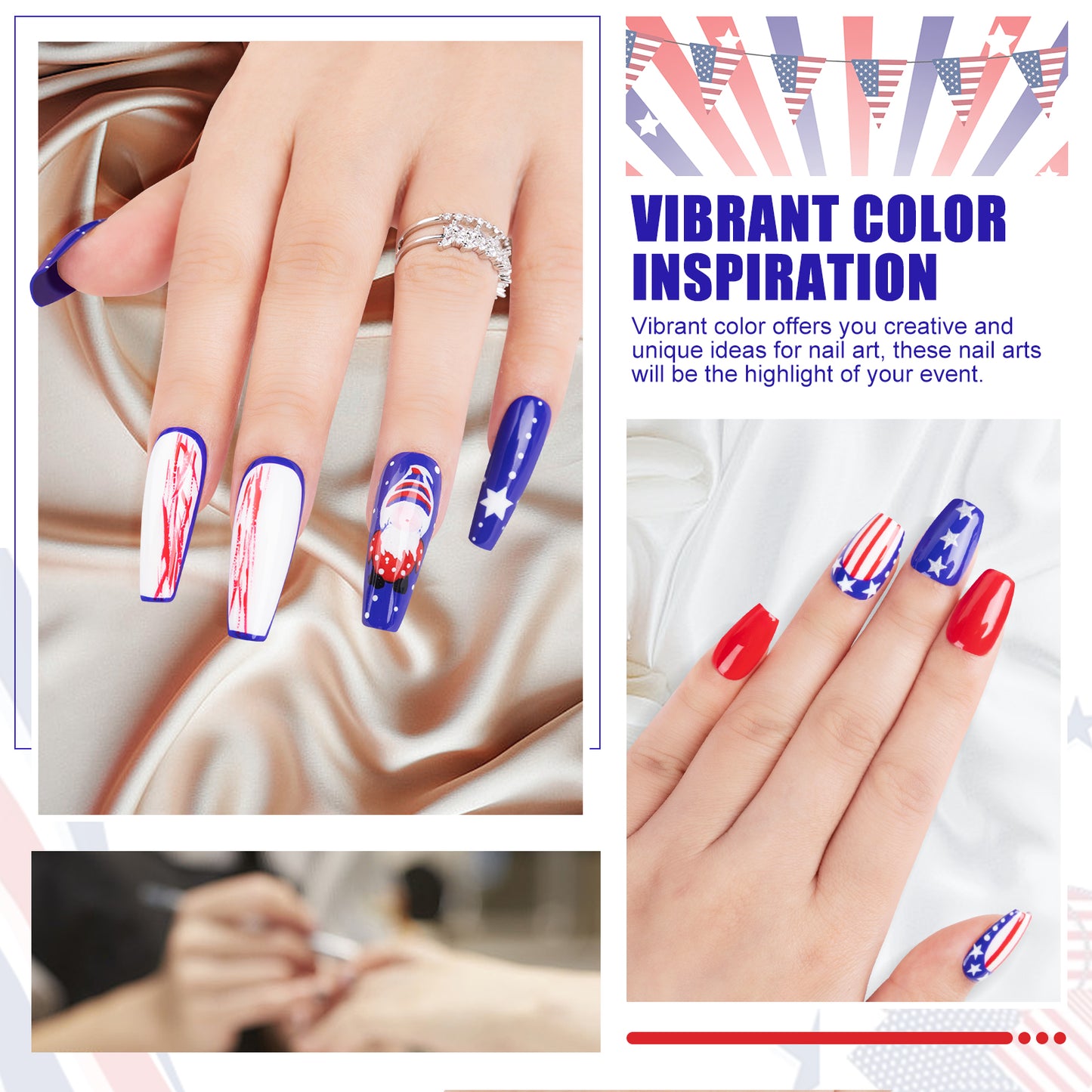 4th of July Gel Nail Polish Set 10ml