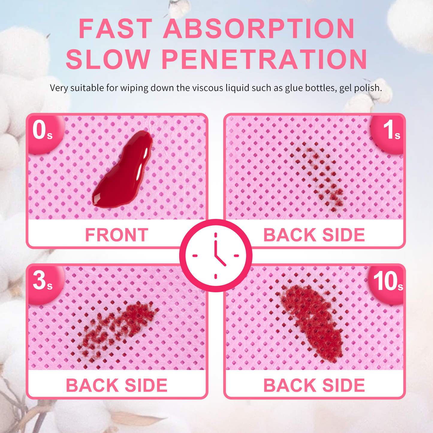 Lint Free Nail Wipes 400PCS Nail Supplies Dry Nail Wipes for Nail Polish Remover