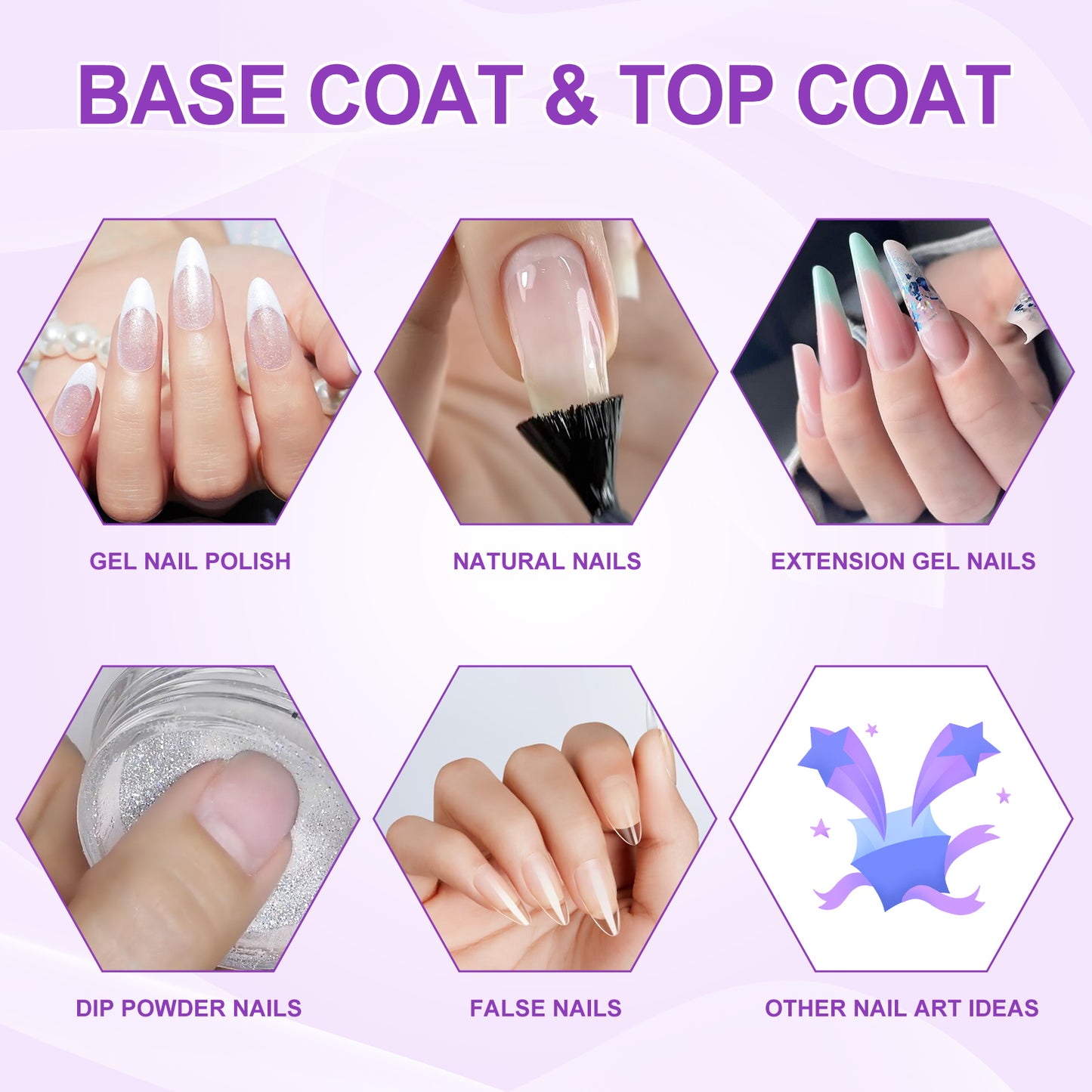 Gel Base and Top Coat Set 15ml 3pcs