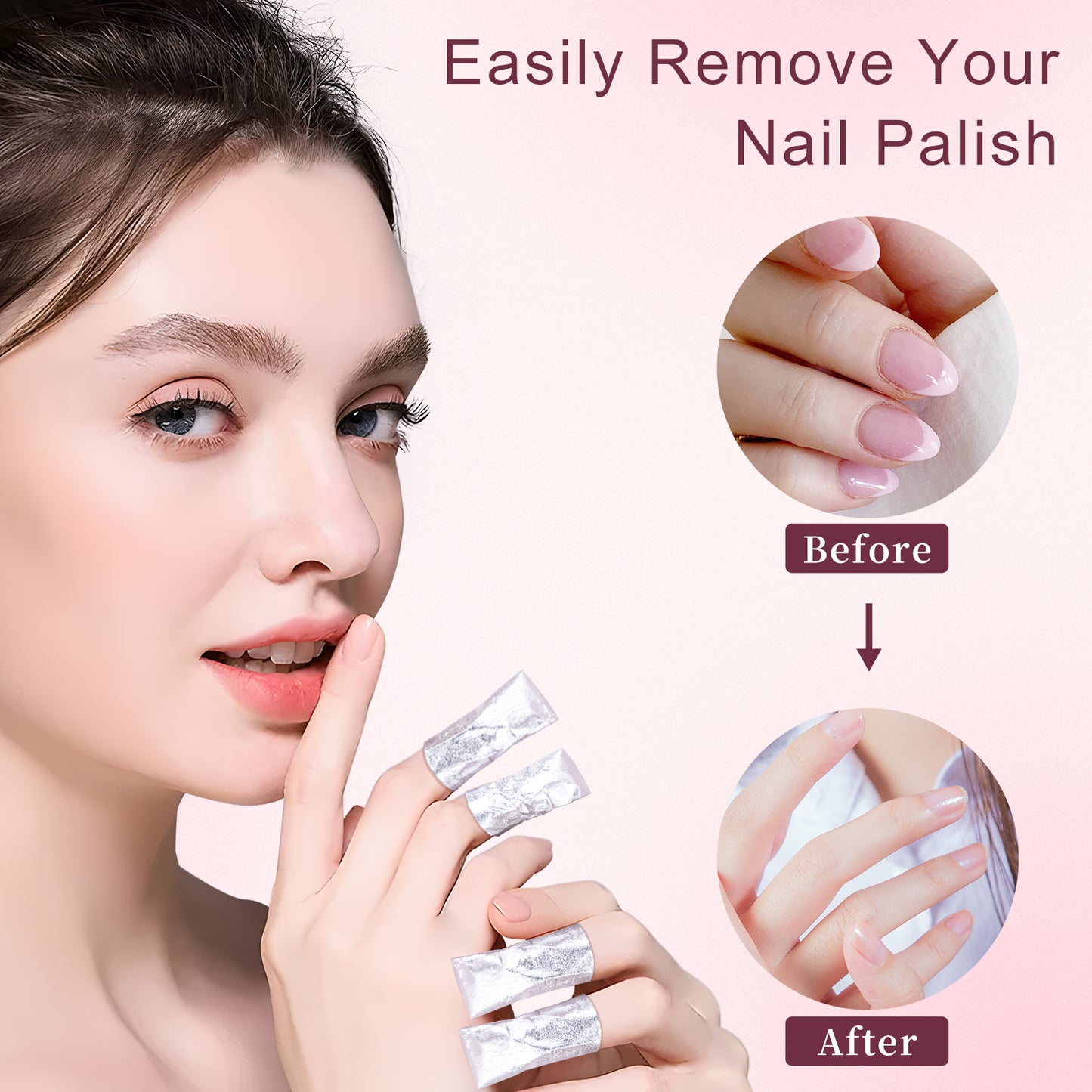 300PCS Foil Nail Wraps Gel Nail Polish Remover Foil Wraps for Nails