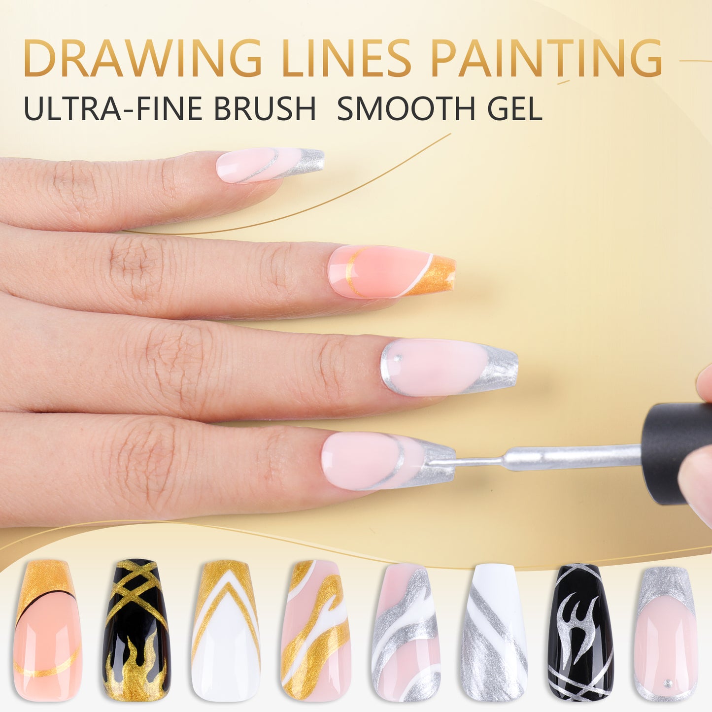 Sliver & Gold Gel Liner Nail Polish