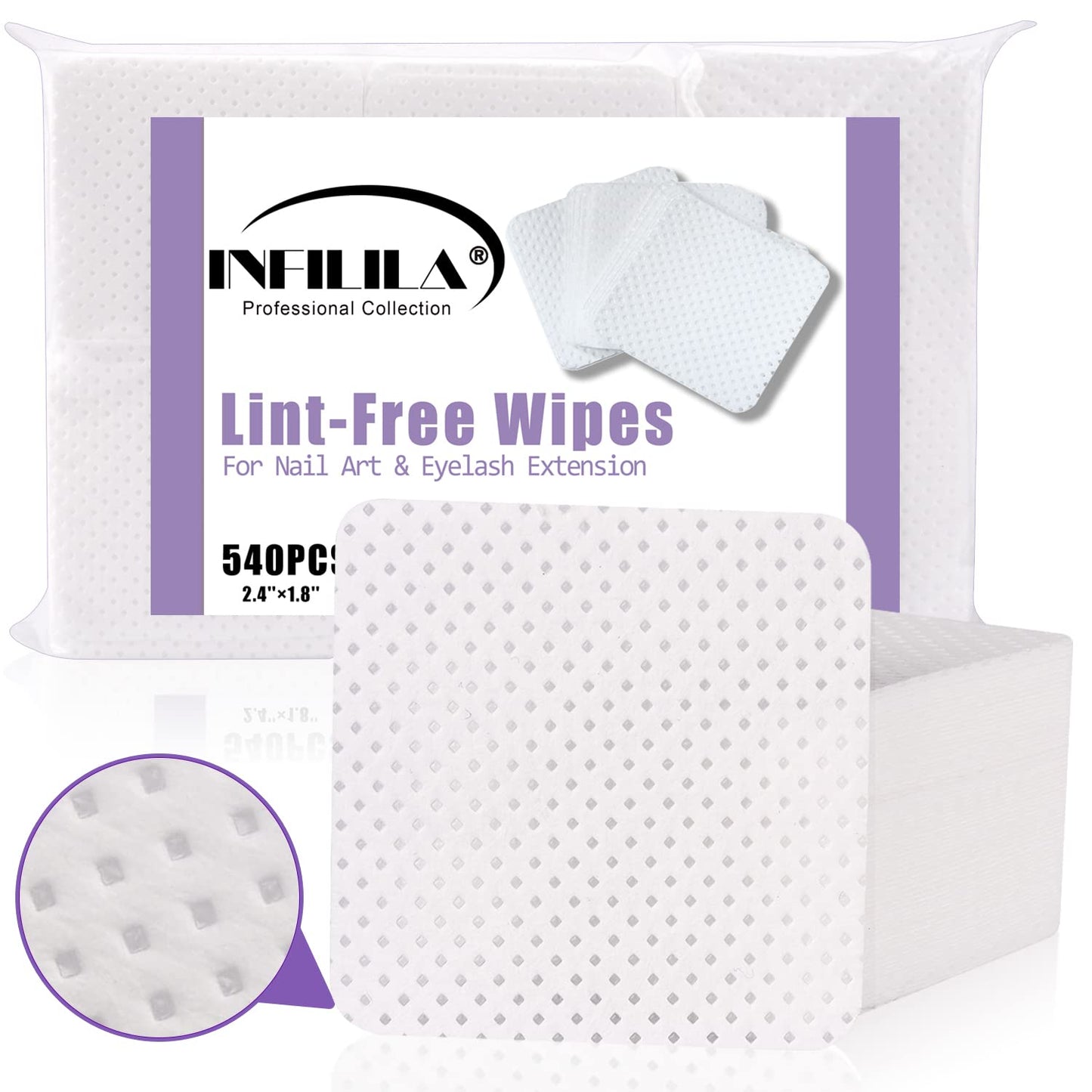 Lint Free Nail Wipes Non-Woven Fabric Dry Nail Prep Wipes