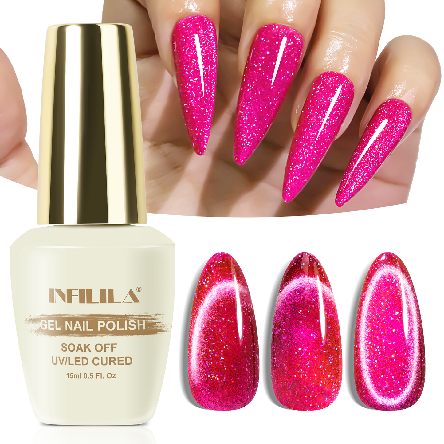 Pink Cat Eye Gel Polish （15ML）