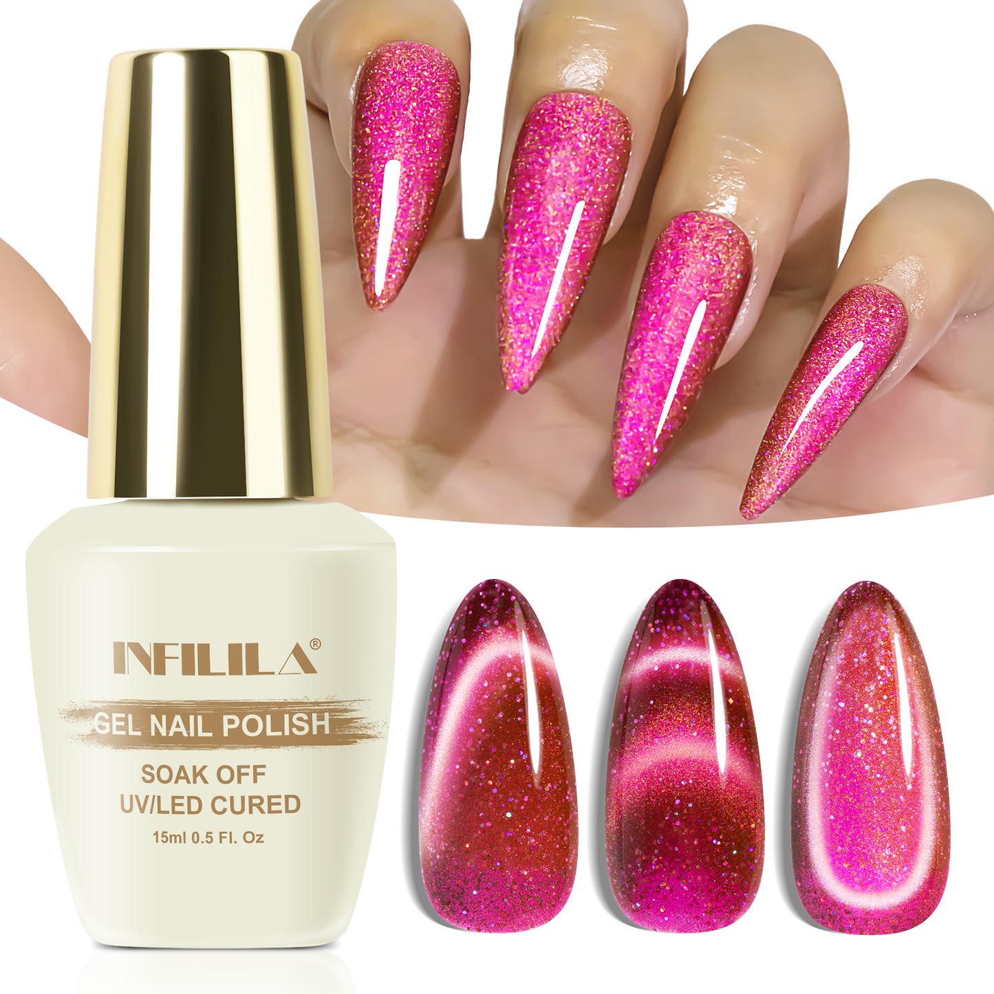 Pink Cat Eye Gel Polish （15ML）