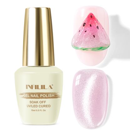 Holographic Glitter Shimmer Translucent Jelly Color Magnetic Silver Nail Polish for Nail Art Manicure Salon DIY at Home